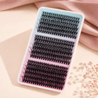 Tray of lash clusters by density